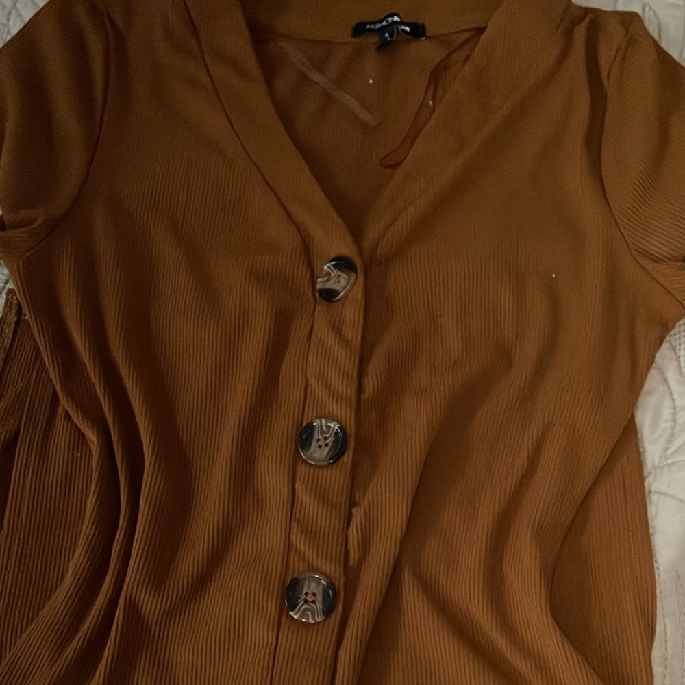 FASHIONOVIA BROWN LONG DRESS